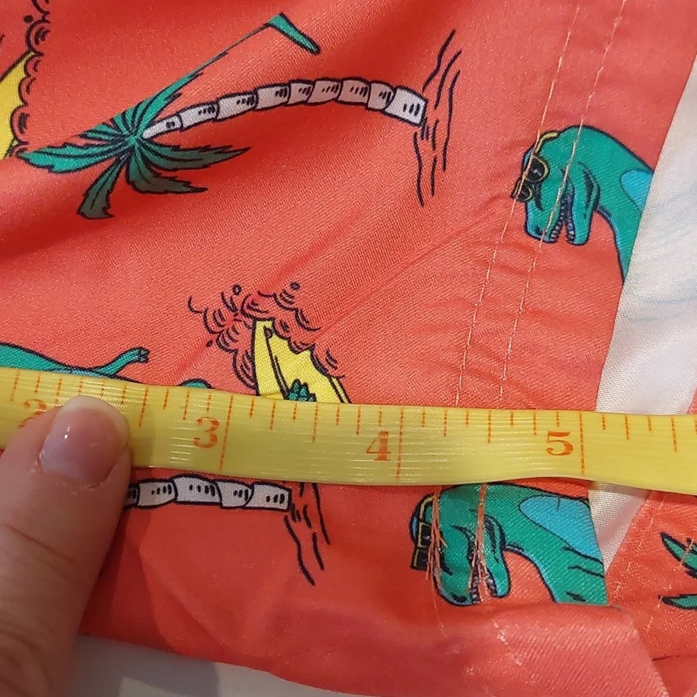 Burnside Boys Size Small Swim Trunks Shorts Coral Dinosaur Surfing Ocean